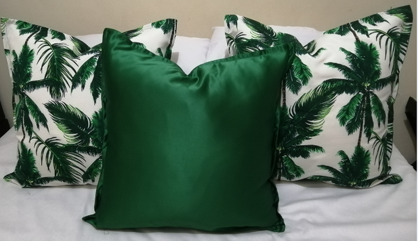 Tropical leaf print cushion